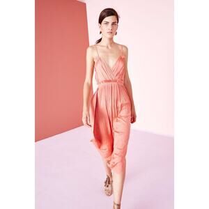 Ulla Johnson Galina Dress Dahlia Sz 2 Coral Pink Plisse Satin Ruffles Flowy Chic